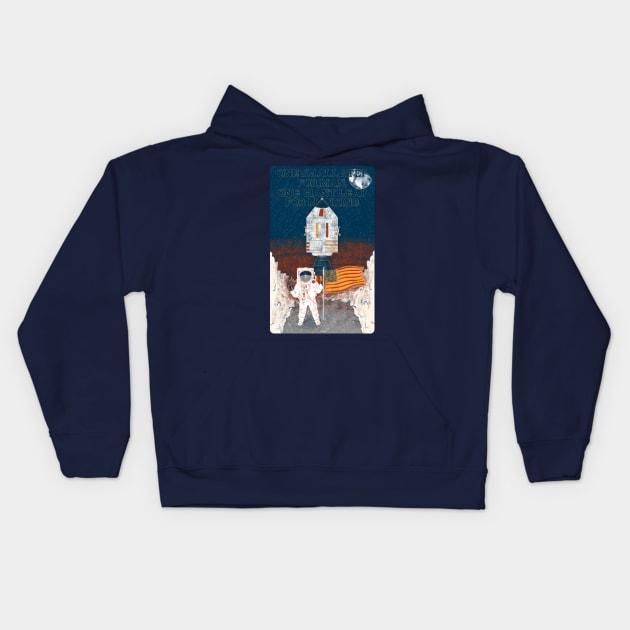 One Small Step for Man Kids Hoodie by KristNorsworthy